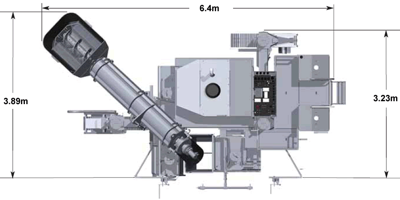 Dimensions for the Power Curber 5700-C slipform paver